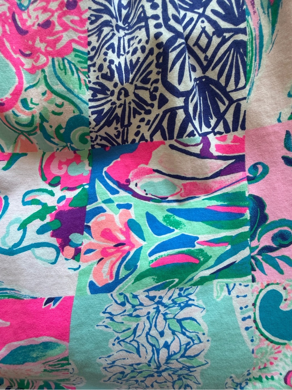 Lilly Pulitzer Loro Pink Patchwork Floral Tiered Cotton Maxi Dress Size M - Picture 8 of 15